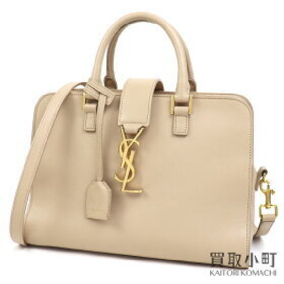 Saint Laurent Handbags - Yves Saint Laurent Monogram Baby Cabas Bag Calfskin Leather YSL Line Shoulder